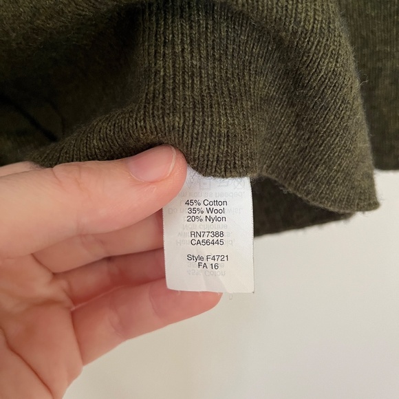 J CREW Olive Green Wool Blend Long Cardigan Size XXS - Picture 4 of 5